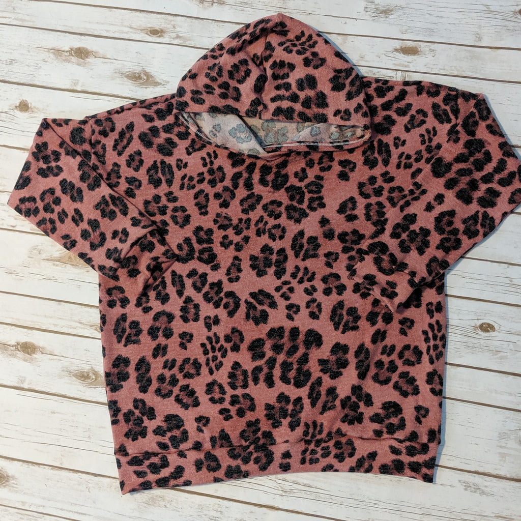 Pink Cheetah Sweater The Rebecca Sporty Piko Hoodie