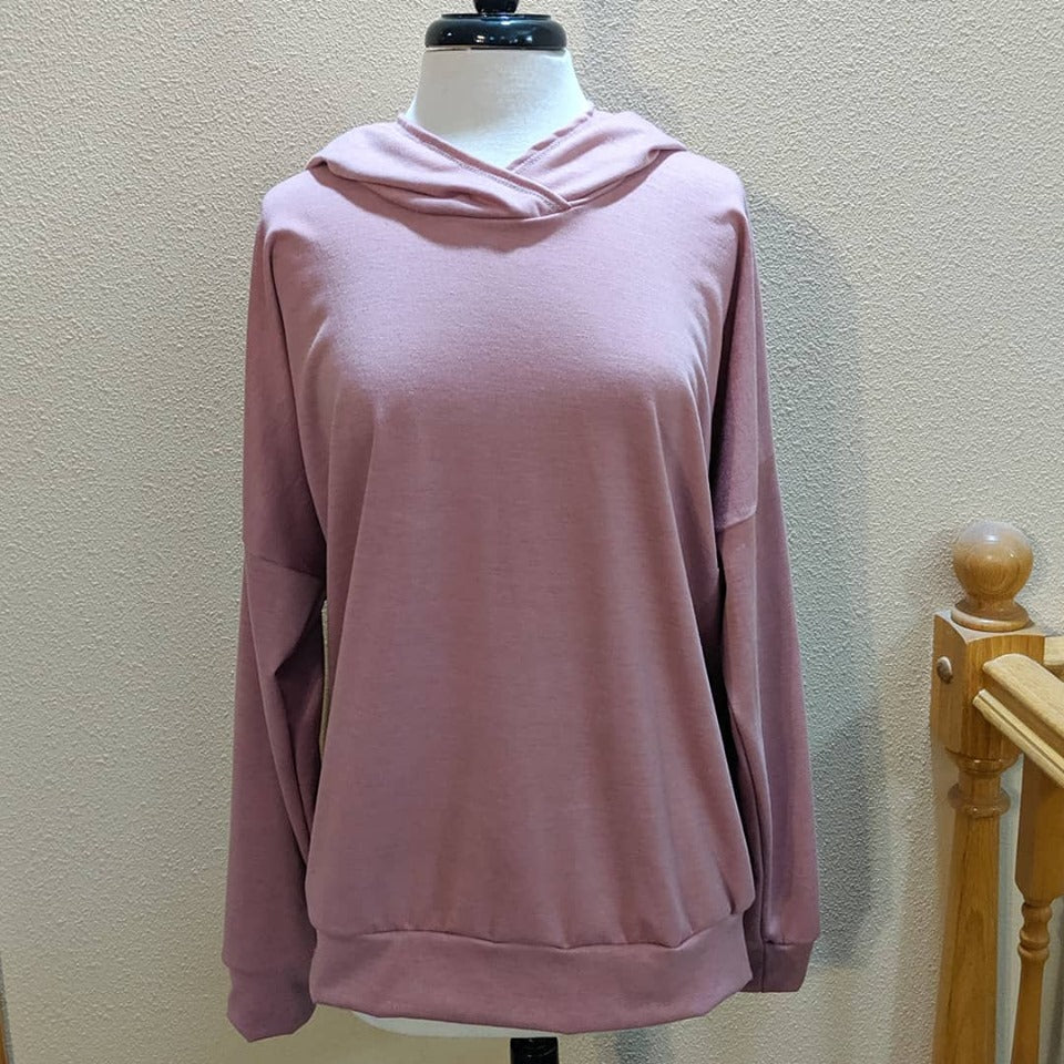 Solid Mauve The Rebecca Sporty Piko Hoodie